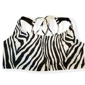 {L} Onzie Zebra Chic Sports Workout Bra